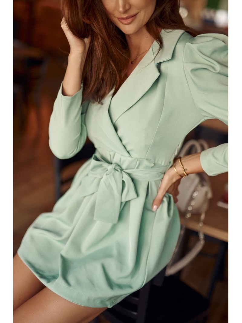 Rochie eleganta cu maneci umflate, verde masline 849 - Magazin online - Boutique